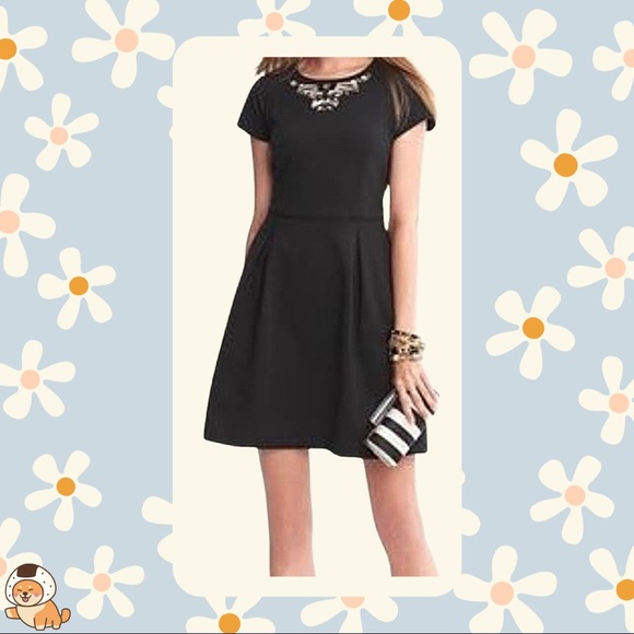 Banana Republic Jewel Neckline Fit and Flare Dress - Picture 3 of 11